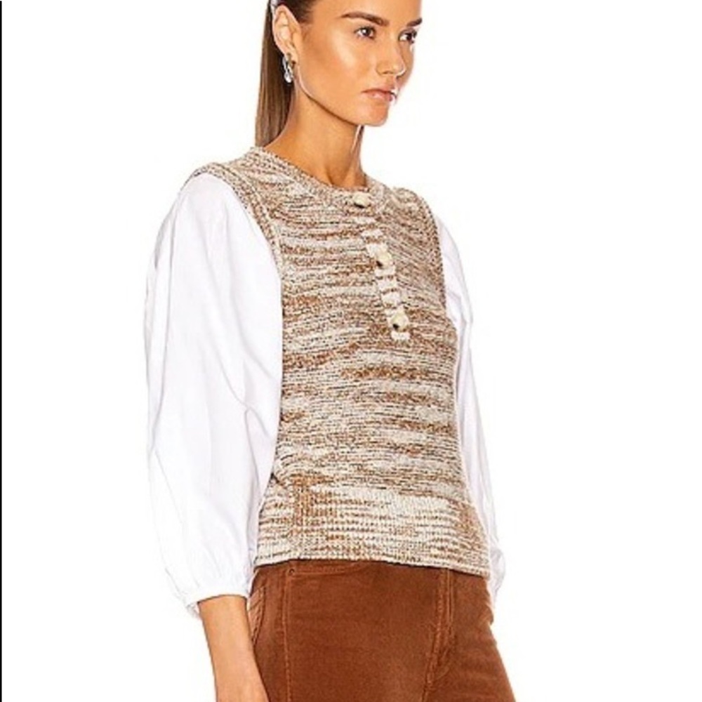 Veronica Beard Brown and Cream Sweater, Size L - Picture 10 of 11